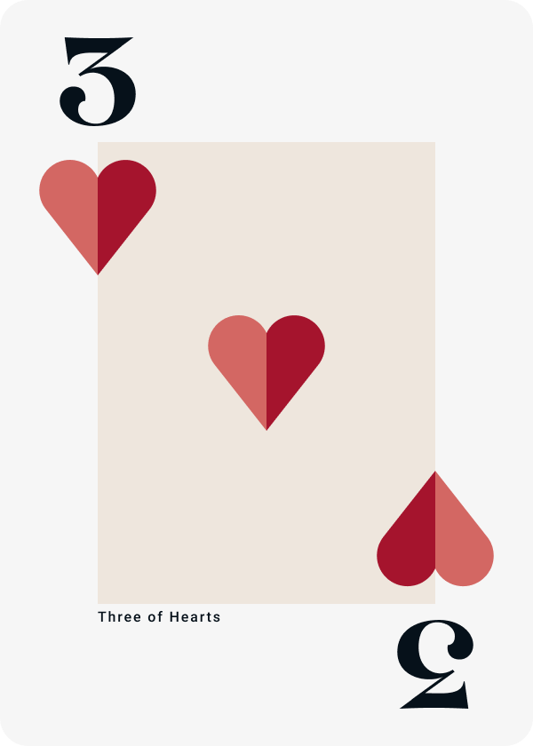 Three of of hearts